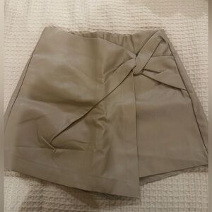 Faux Leather Tan Skort NWT Pink Lily